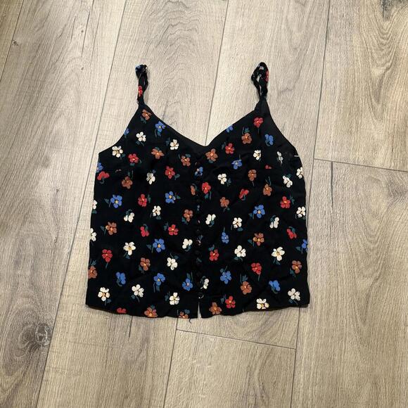 Madewell Floral Camisole Top - Black Women's Size 2 - Picture 3 of 3